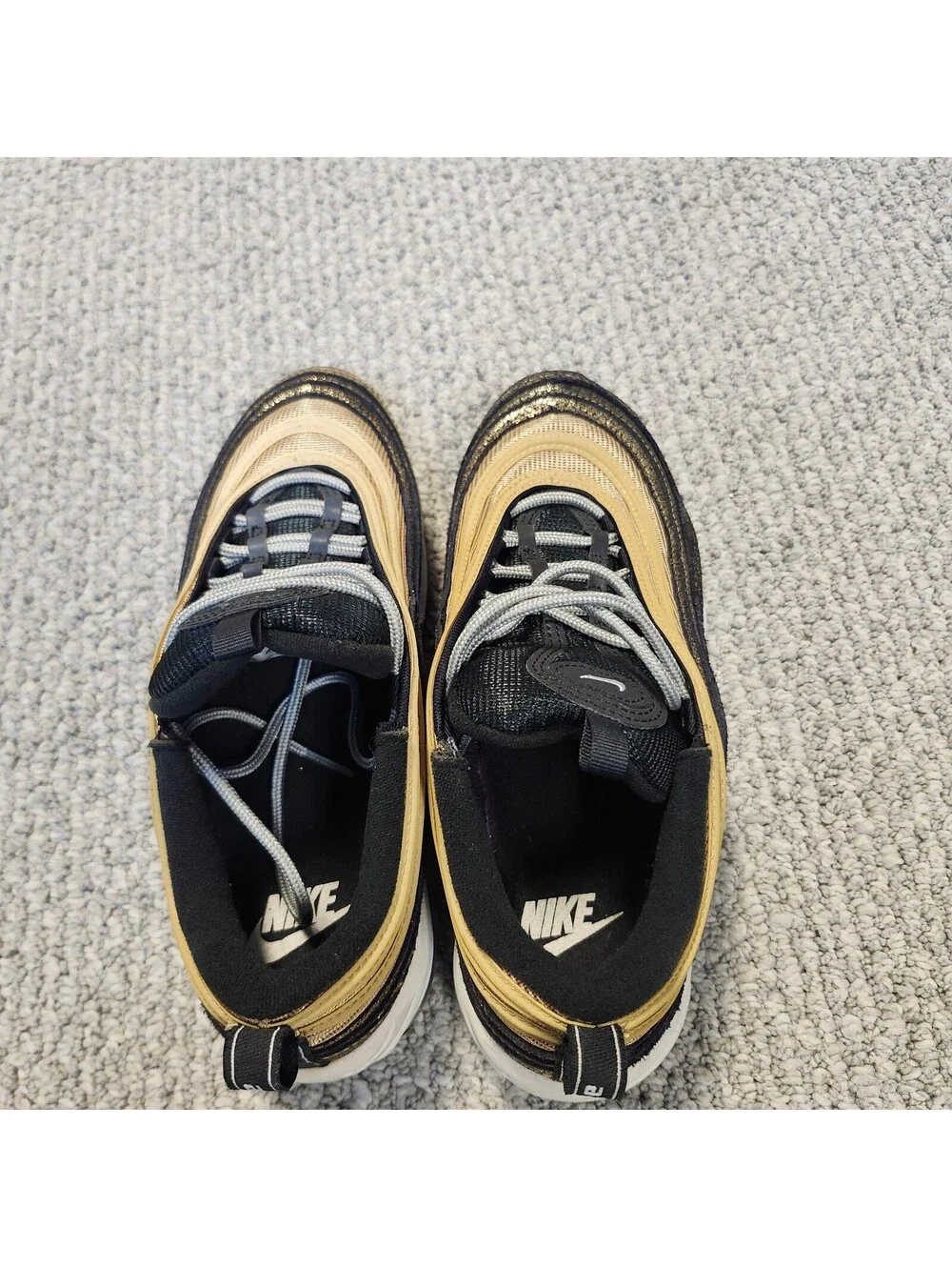 Nike Air Max 97 Golden Gals Women's Gold Black Lace Up Sneakers Size 8.5